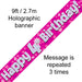 Banner Happy 4th Birthday Pink holographic - Sweets 'n' Things