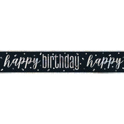 Banner Happy Birthday Black Glitz - Sweets 'n' Things