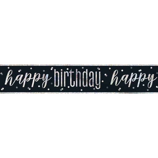 Banner Happy Birthday Black Glitz - Sweets 'n' Things