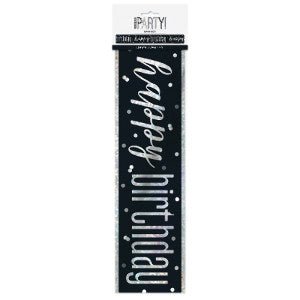 Banner Happy Birthday Black Glitz - Sweets 'n' Things