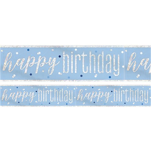 Banner Happy Birthday Blue Glitz - Sweets 'n' Things