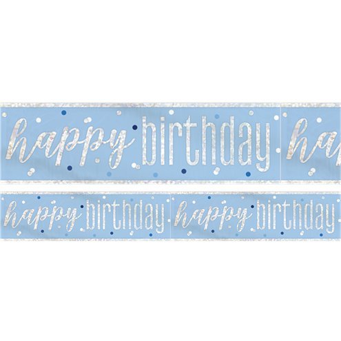 Banner Happy Birthday Blue Glitz - Sweets 'n' Things