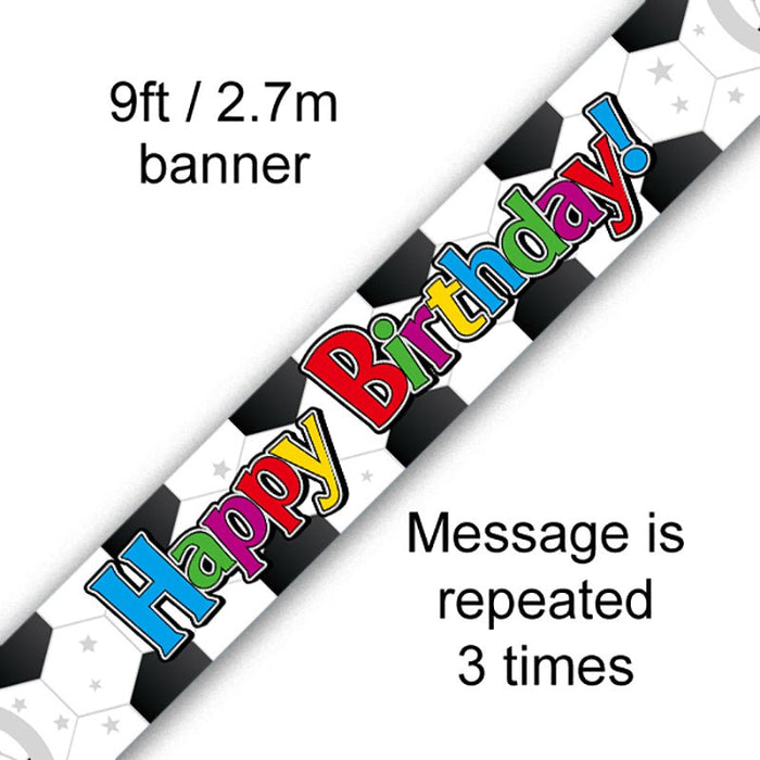 Banner Happy Birthday Football Holographic - Sweets 'n' Things