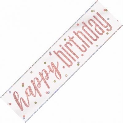 Banner Happy Birthday Rose Gold Glitz - Sweets 'n' Things