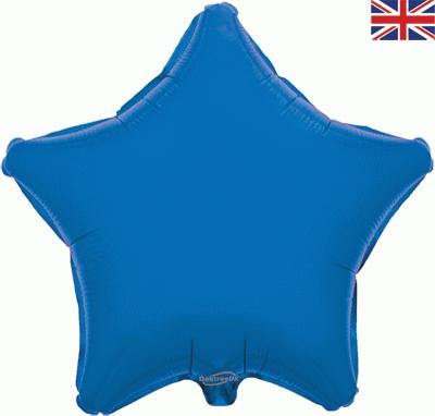 Blue Star Shape Foil Balloon (Optional Helium Inflation)