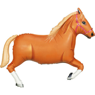 Brown Horse Supersize Helium Filled Balloon - 43" Foil (Optional Helium Inflation)