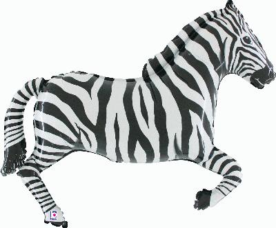 Zebra Supersize Helium Filled Balloon - 43" Foil (Optional Helium Inflation)