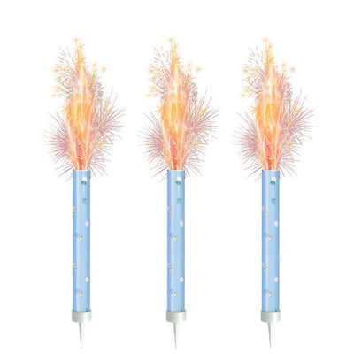 Birthday Blue Glitz Ice Fountains 3 Pack