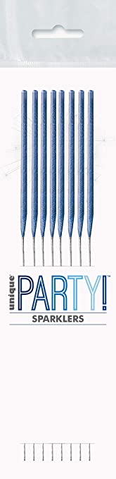 Birthday Blue Glitz Sparklers 7", 8 Pack - Sweets 'n' Things
