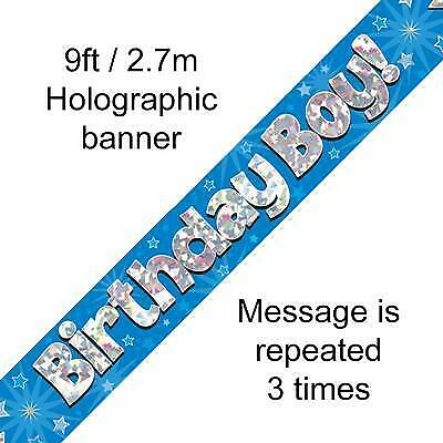 Birthday Boy Banner Blue Holographic - Sweets 'n' Things