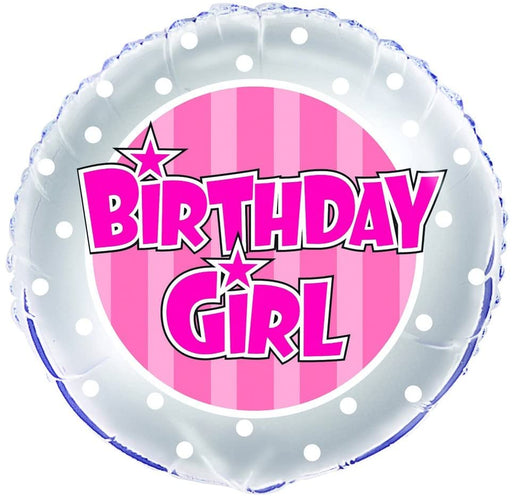 Birthday Girl Pink and Silver Foil Helium Balloon (INFLATED) - Sweets 'n' Things