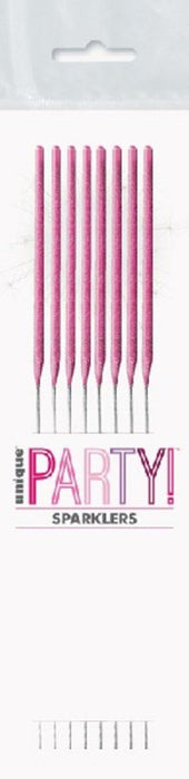 Birthday Pink Glitz Sparklers 7", 8 Pack - Sweets 'n' Things