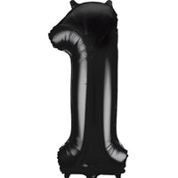 Black Number 1 Giant Foil Helium Balloon 34" (Optional Helium Inflation)