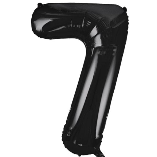Black Number 7 Giant Foil Helium Balloon 34" (Optional Helium Inflation)