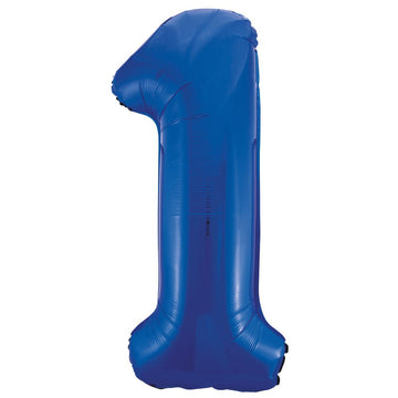 Blue Number 1 Giant Foil Helium Balloon 34" (Optional Helium Inflation)