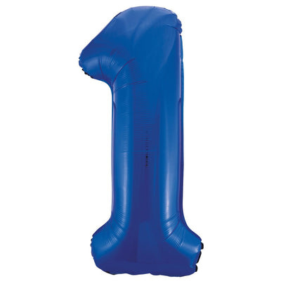 Blue Number 1 Giant Foil Helium Balloon 34" (Optional Helium Inflation)