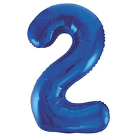Blue Number 2 Giant Foil Helium Balloon 34" (Optional Helium Inflation)