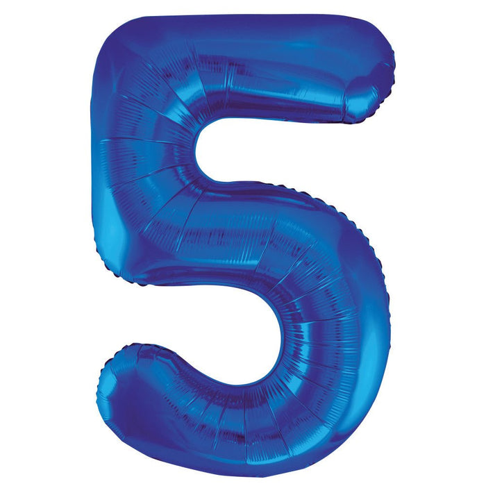 Blue Number 5 Giant Foil Helium Balloon 34" (Inflated) - Sweets 'n' Things