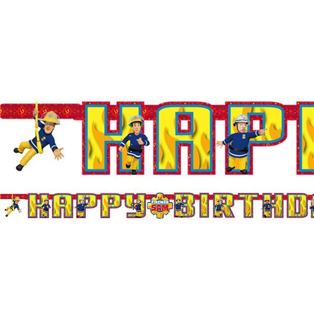 Fireman Sam Happy Birthday Letter Banner - Sweets 'n' Things