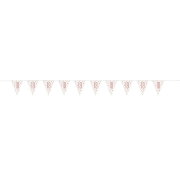 Flag Banner 18th Birthday Rose Gold Glitz