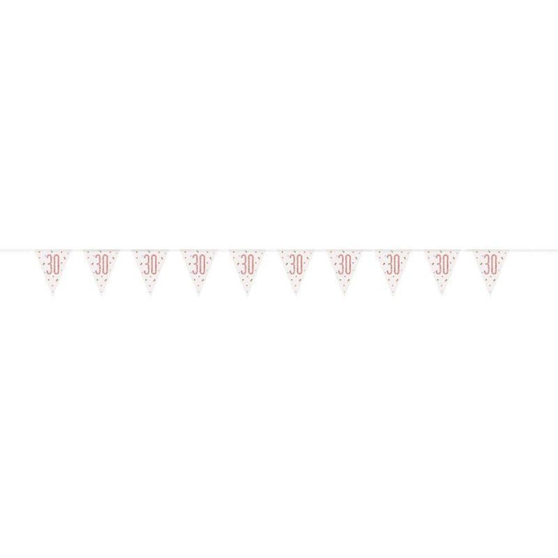 Flag Banner 30th Birthday Rose Gold Glitz - Sweets 'n' Things