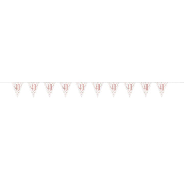Flag Banner 40th Birthday Rose Gold Glitz