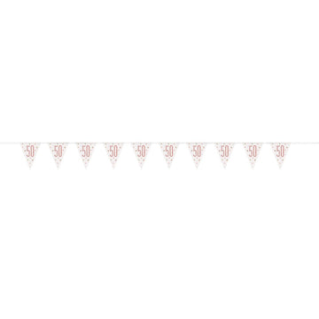 Flag Banner 50th Birthday Rose Gold Glitz