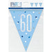 Flag Banner 60th Birthday Blue Glitz - Sweets 'n' Things