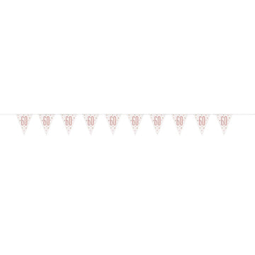 Flag Banner 60th Birthday Rose Gold Glitz