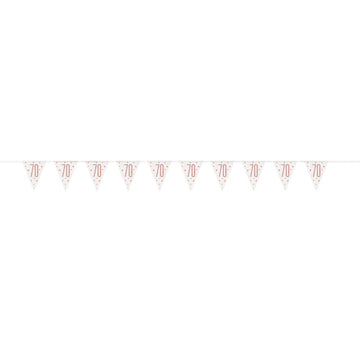 Flag Banner 70th Birthday Rose Gold Glitz