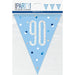 Flag Banner 90th Birthday Blue Glitz - Sweets 'n' Things