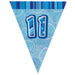 Flag Banner Happy 11th Birthday Blue holographic - Sweets 'n' Things