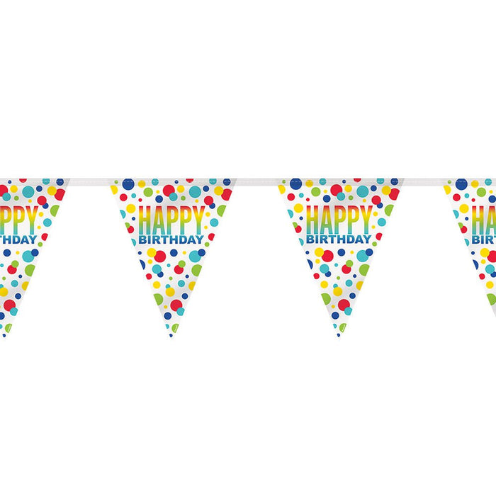 Flag Banner Rainbow Spots "Happy Birthday" Bunting - Sweets 'n' Things