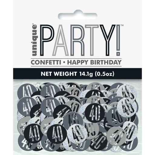 Glitz Black 40 Table Confetti .5Oz - Sweets 'n' Things