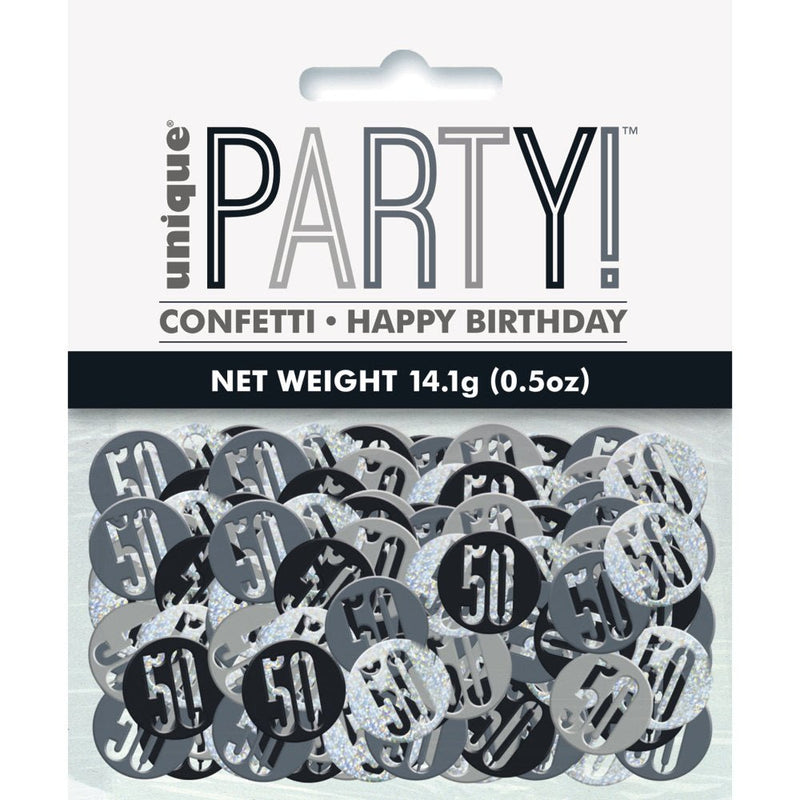 Glitz Black 50 Table Confetti .5Oz - Sweets 'n' Things
