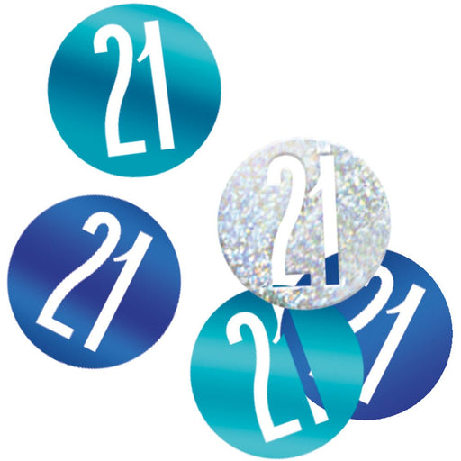 Glitz Blue 21 Table Confetti .5Oz - Sweets 'n' Things