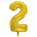 Gold Number 2 Giant Foil Helium Balloon 34" INFLATED - Sweets 'n' Things