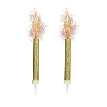 Gold Prismatic Ice Fountains Set of 2