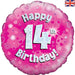 Happy 14th Birthday Pink Holographic Balloon (Inflated) - Sweets 'n' Things