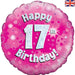 Happy 17th Birthday Pink Holographic Foil Balloon (Inflated) - Sweets 'n' Things