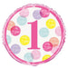Happy 1st Birthday Pink Helium Balloon (Inflated) - Sweets 'n' Things