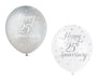 Happy 25th Anniversary (Silver) Latex Balloon x 5 - Sweets 'n' Things