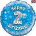 Happy 2nd Birthday Blue Holographic 18" Balloon (Inflated) - Sweets 'n' Things