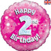 Happy 2nd Birthday Pink Holographic Balloon (Inflated) - Sweets 'n' Things