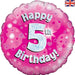 Happy 5th Birthday Pink Holographic Balloon (Inflated) - Sweets 'n' Things