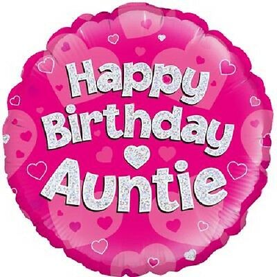 Happy Birthday Auntie Pink Foil Balloon (Inflated) - Sweets 'n' Things