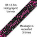 Happy Birthday Banner Black & Pink Holographic Foil - Sweets 'n' Things
