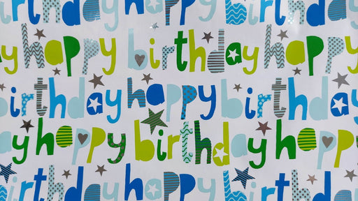 Happy Birthday Blue Wrapping Paper Roll - Sweets 'n' Things