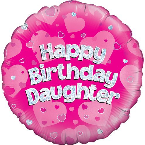 Happy Birthday Daughter Pink Foil Balloon (Inflated) - Sweets 'n' Things