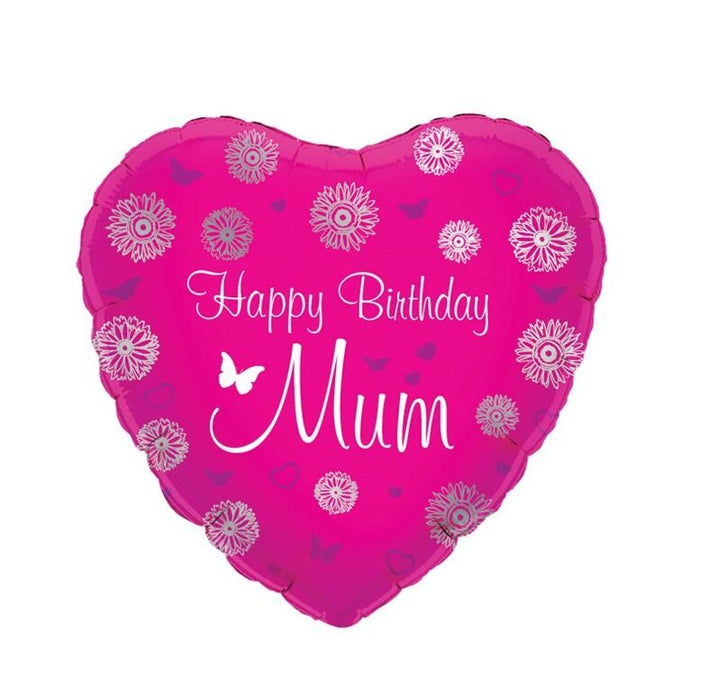 Happy Birthday Mum Foil Balloon (Inflated) - Sweets 'n' Things